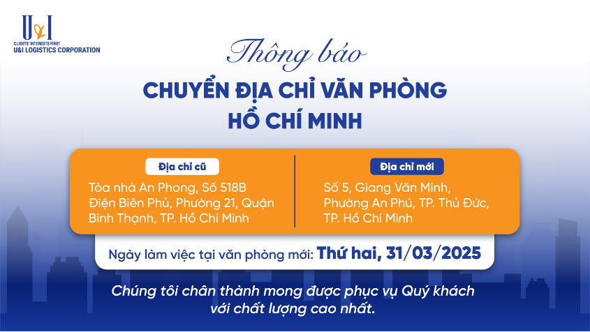 THÔNG BÁO CHUYỂN ĐỊA ĐIỂM VĂN PHÒNG HỒ CHÍ MINH